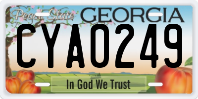 GA license plate CYA0249