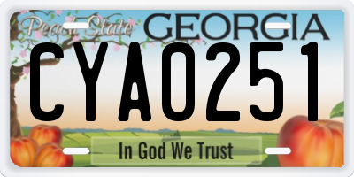 GA license plate CYA0251