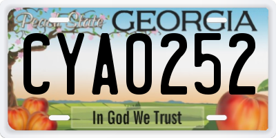 GA license plate CYA0252