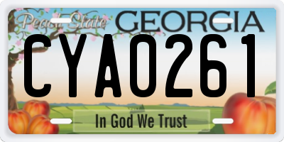 GA license plate CYA0261