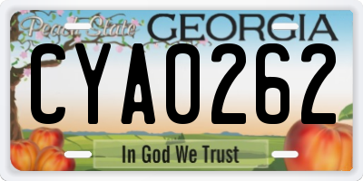 GA license plate CYA0262