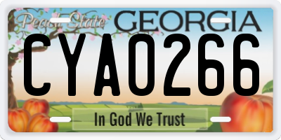 GA license plate CYA0266