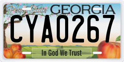 GA license plate CYA0267