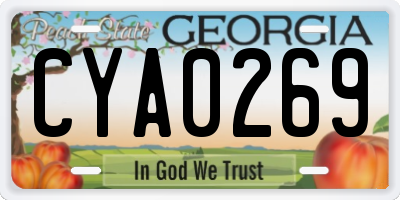 GA license plate CYA0269