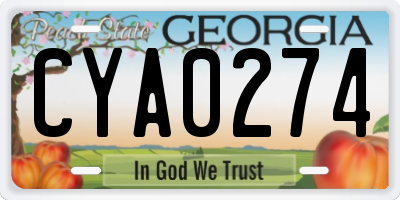 GA license plate CYA0274