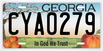 GA license plate CYA0279