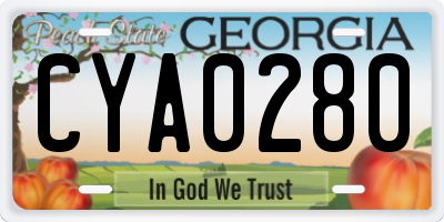 GA license plate CYA0280