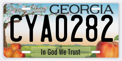 GA license plate CYA0282