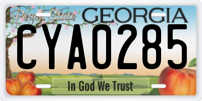 GA license plate CYA0285