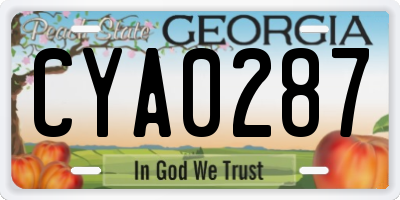 GA license plate CYA0287