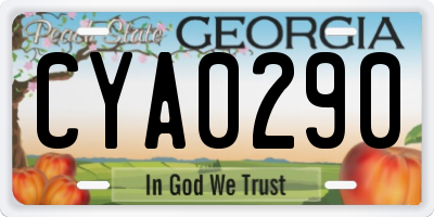 GA license plate CYA0290