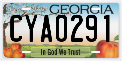 GA license plate CYA0291