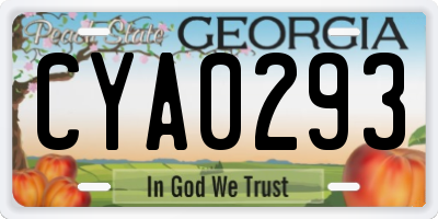 GA license plate CYA0293