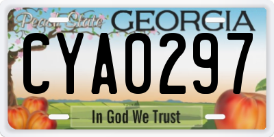GA license plate CYA0297