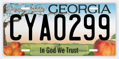 GA license plate CYA0299