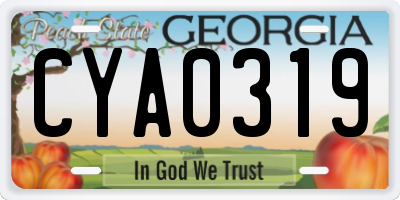 GA license plate CYA0319