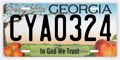 GA license plate CYA0324