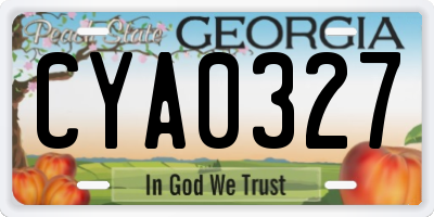 GA license plate CYA0327