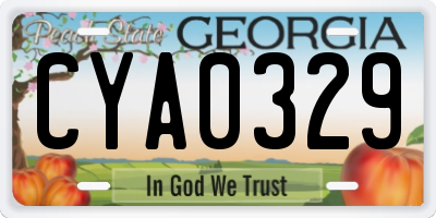 GA license plate CYA0329