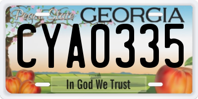 GA license plate CYA0335
