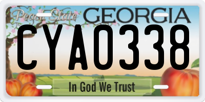 GA license plate CYA0338