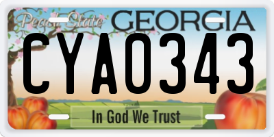GA license plate CYA0343