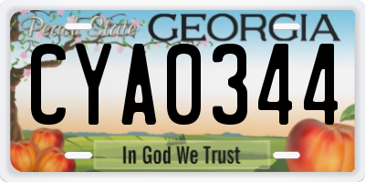 GA license plate CYA0344