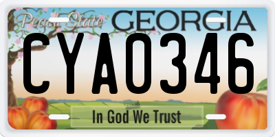 GA license plate CYA0346