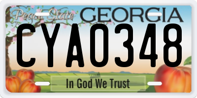 GA license plate CYA0348