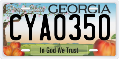 GA license plate CYA0350