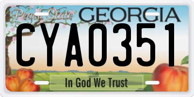 GA license plate CYA0351