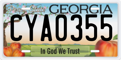GA license plate CYA0355
