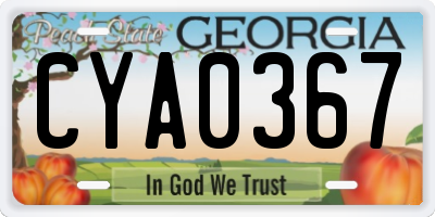GA license plate CYA0367
