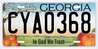 GA license plate CYA0368