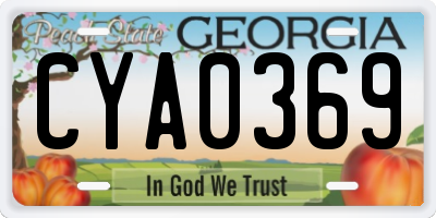 GA license plate CYA0369