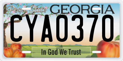 GA license plate CYA0370