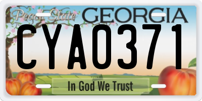 GA license plate CYA0371
