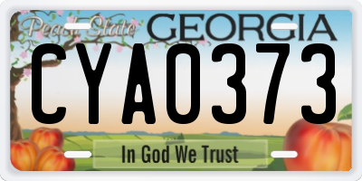GA license plate CYA0373