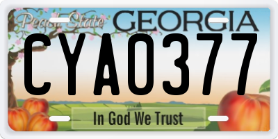 GA license plate CYA0377