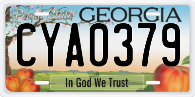 GA license plate CYA0379