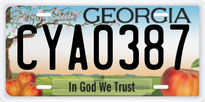 GA license plate CYA0387