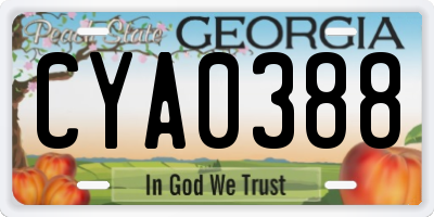 GA license plate CYA0388