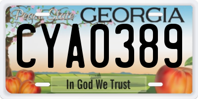 GA license plate CYA0389