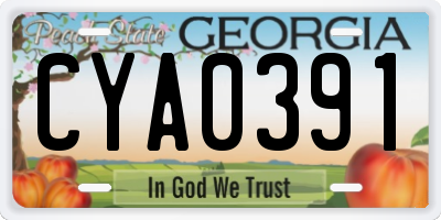 GA license plate CYA0391