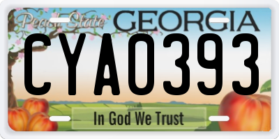 GA license plate CYA0393