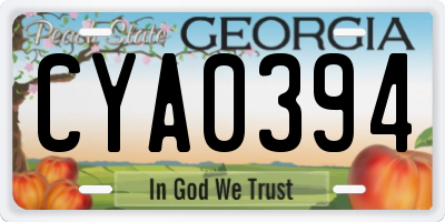 GA license plate CYA0394
