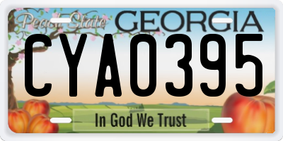 GA license plate CYA0395