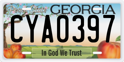 GA license plate CYA0397