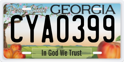 GA license plate CYA0399