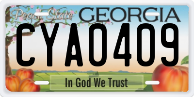 GA license plate CYA0409